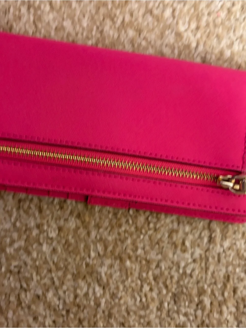 kate spade hot pink crossbody bag with gold hardware and wallet